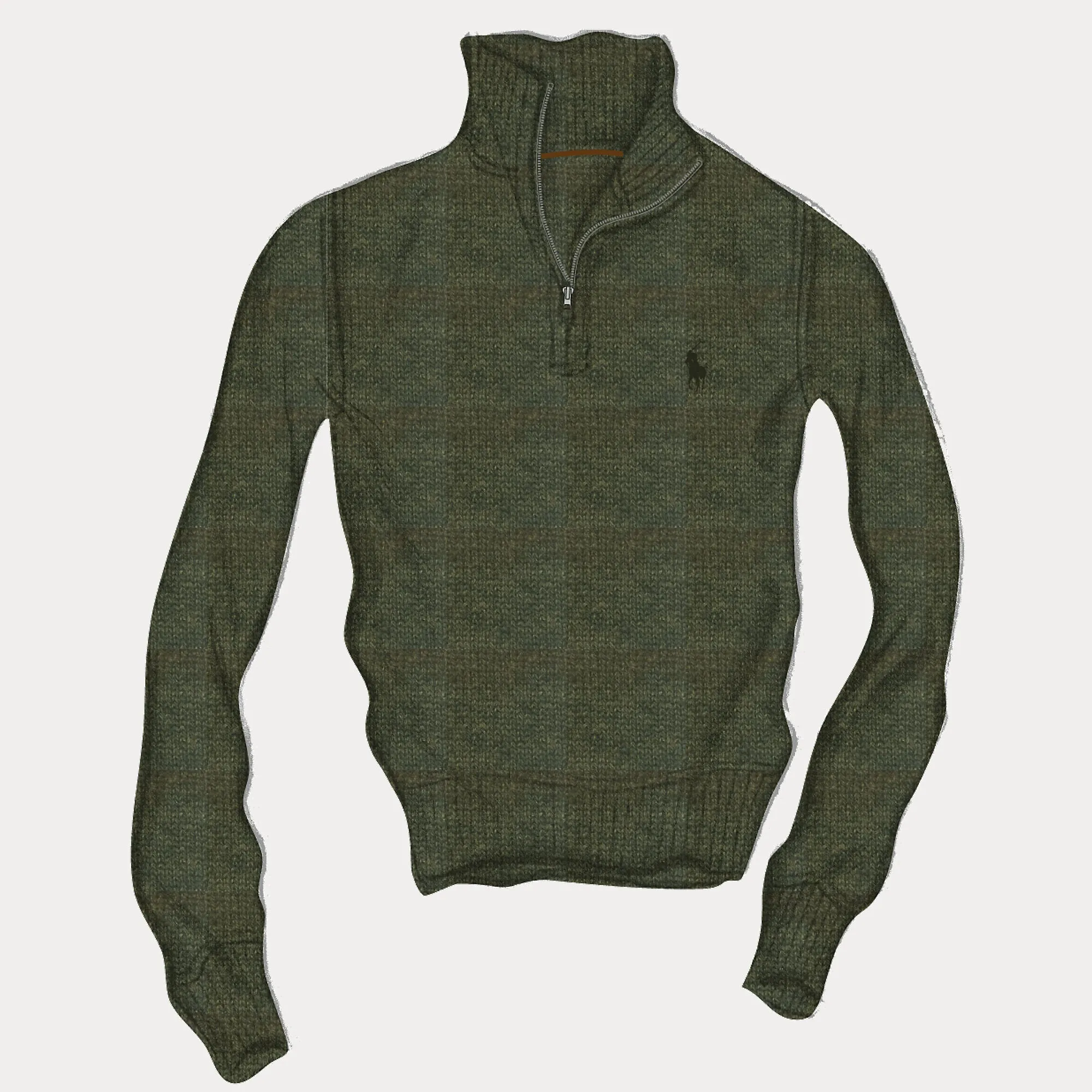 Ralph Lauren Mens Half zip pullover Classic Olive Heather