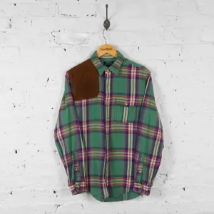Ralph Lauren Plaid Check Flannel Shirt - Green - M