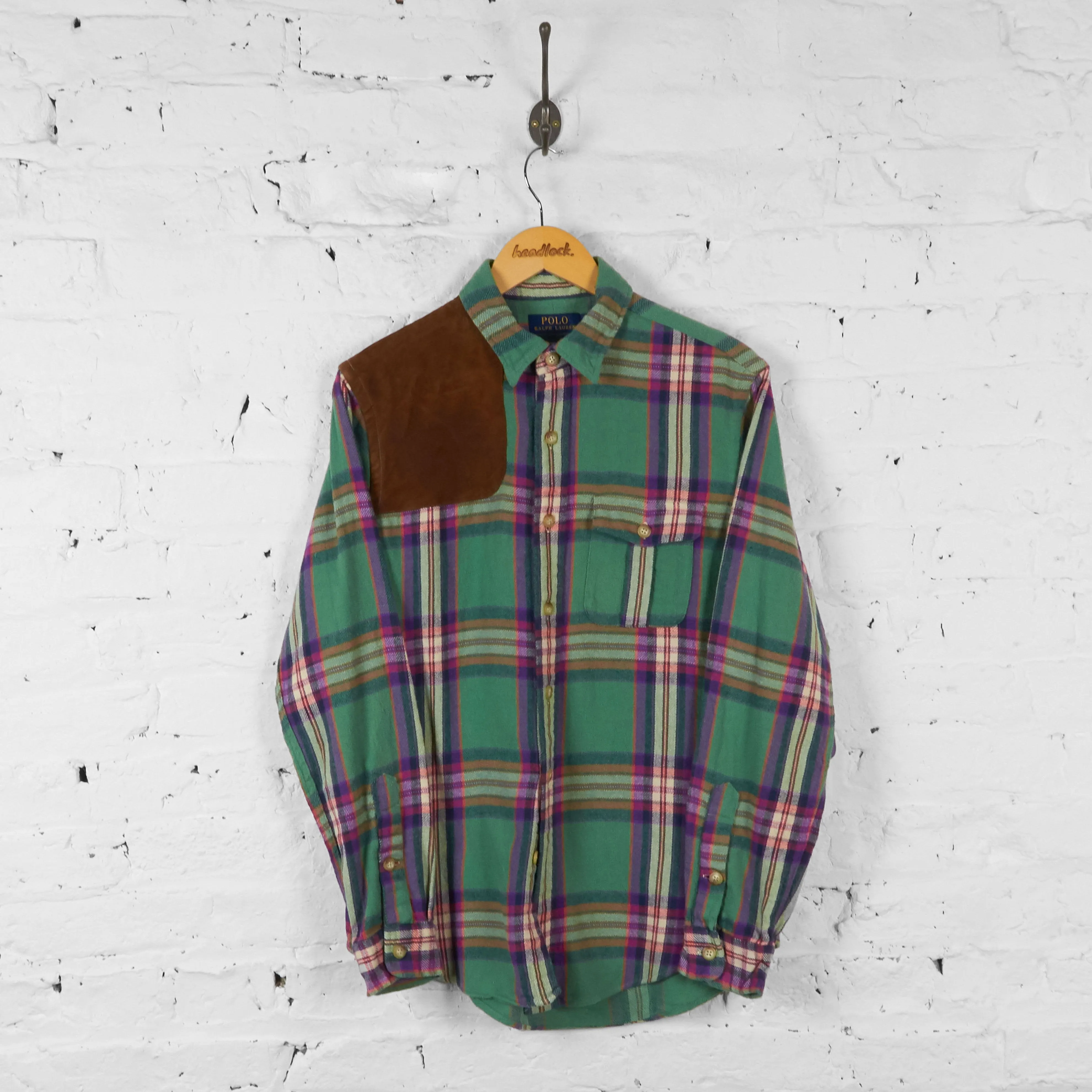Ralph Lauren Plaid Check Flannel Shirt - Green - M