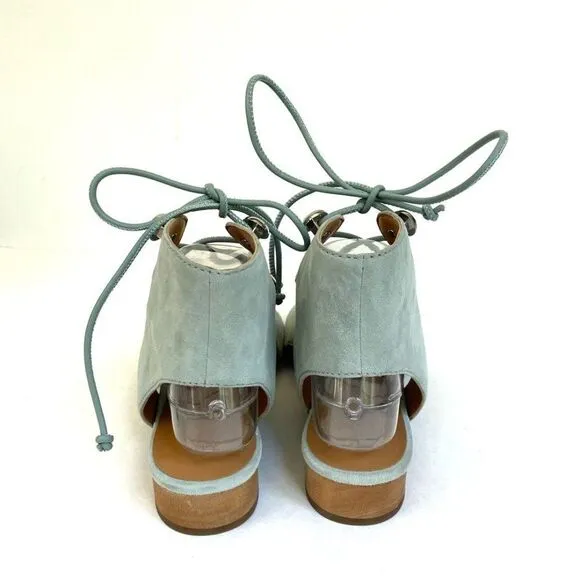 Rebecca Minkoff Kyla Ghillie Suede Baby Blue Sandal 8.5