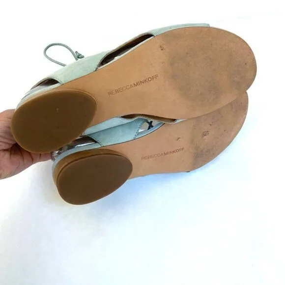 Rebecca Minkoff Kyla Ghillie Suede Baby Blue Sandal 8.5
