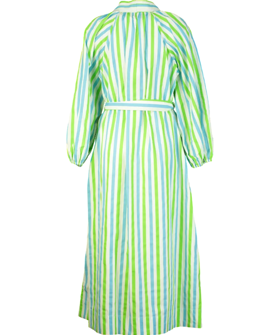 Rhode Resort Green Striped Rio Maxi Dress UK S