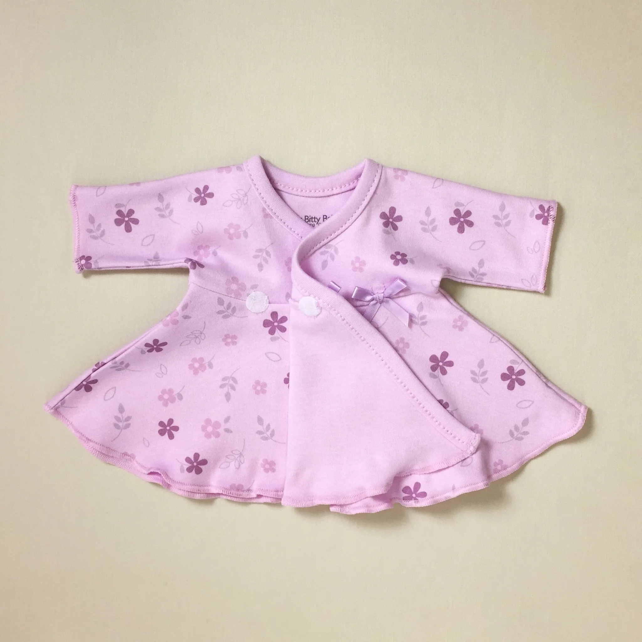 Ruffled NICU Lilac Daisy Dress, Booties and Headband