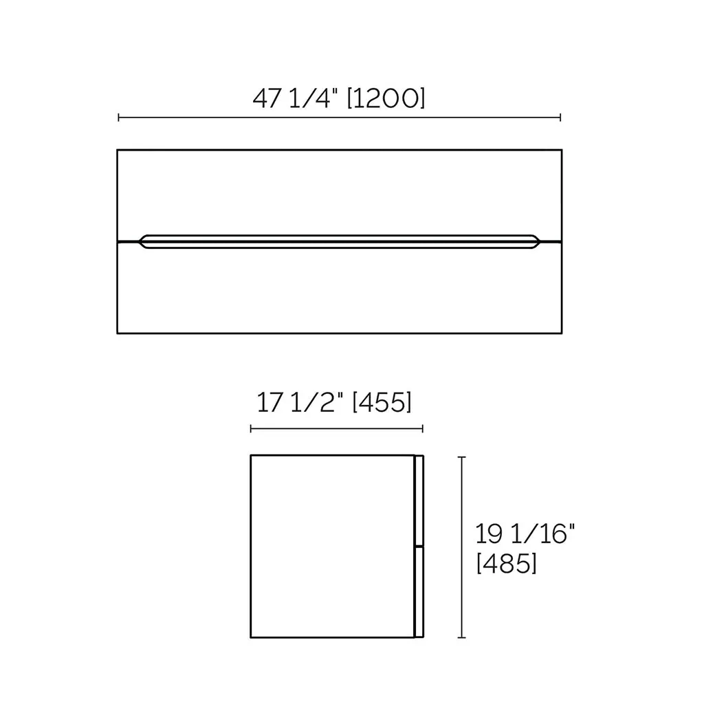 Runway 2 Drawers Bathroom Vanity with Solid Surface Matte Grey without Faucet Hole - Wall Mount - 48" Mdf/Matt Warm Grey