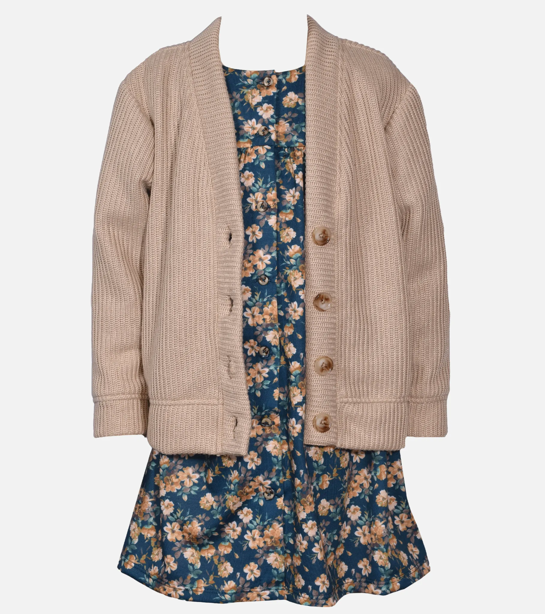 Sage Knit Dress and Cardigan