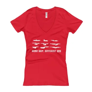 Same Ship Different Day Fitted V-Neck T-shirt