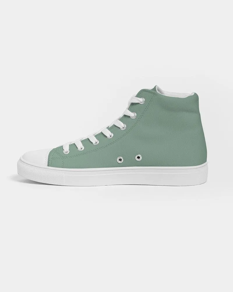 Shaded Pale Pastel Green Gray High-Top Canvas Sneakers | Men's | C30M0Y30K30
