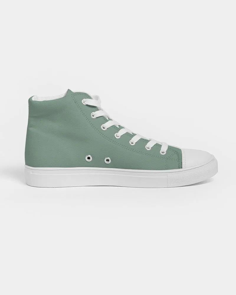 Shaded Pale Pastel Green Gray High-Top Canvas Sneakers | Men's | C30M0Y30K30