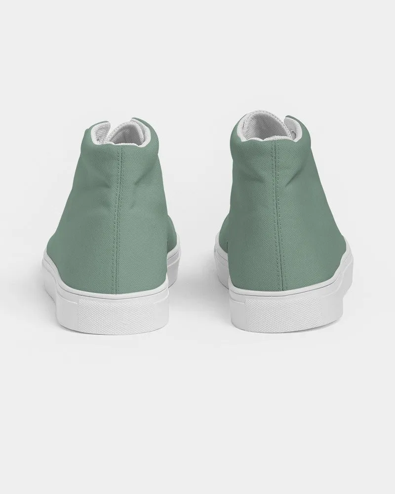 Shaded Pale Pastel Green Gray High-Top Canvas Sneakers | Men's | C30M0Y30K30