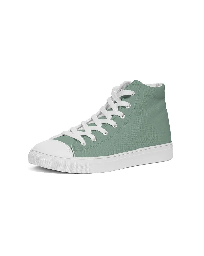 Shaded Pale Pastel Green Gray High-Top Canvas Sneakers | Men's | C30M0Y30K30