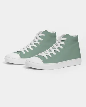 Shaded Pale Pastel Green Gray High-Top Canvas Sneakers | Men's | C30M0Y30K30