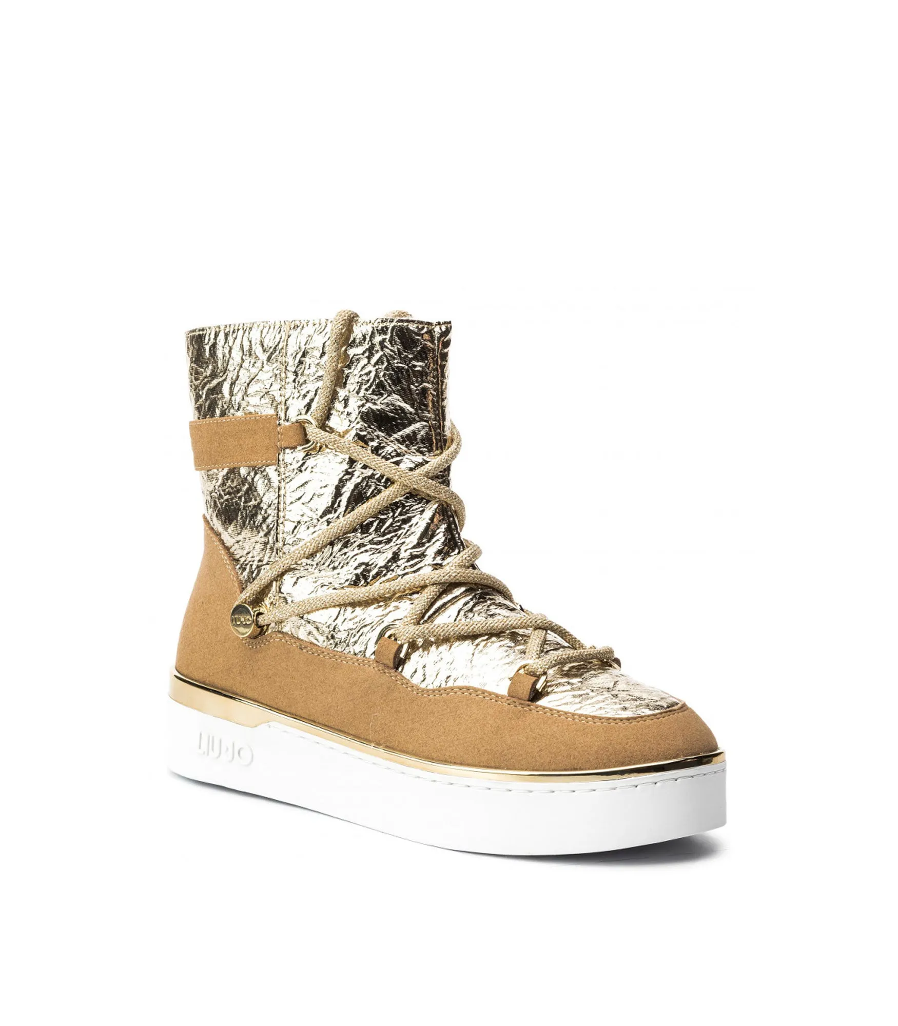 Silvia 07 Booty Metallic Cow Suede - Camel
