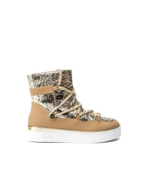 Silvia 07 Booty Metallic Cow Suede - Camel