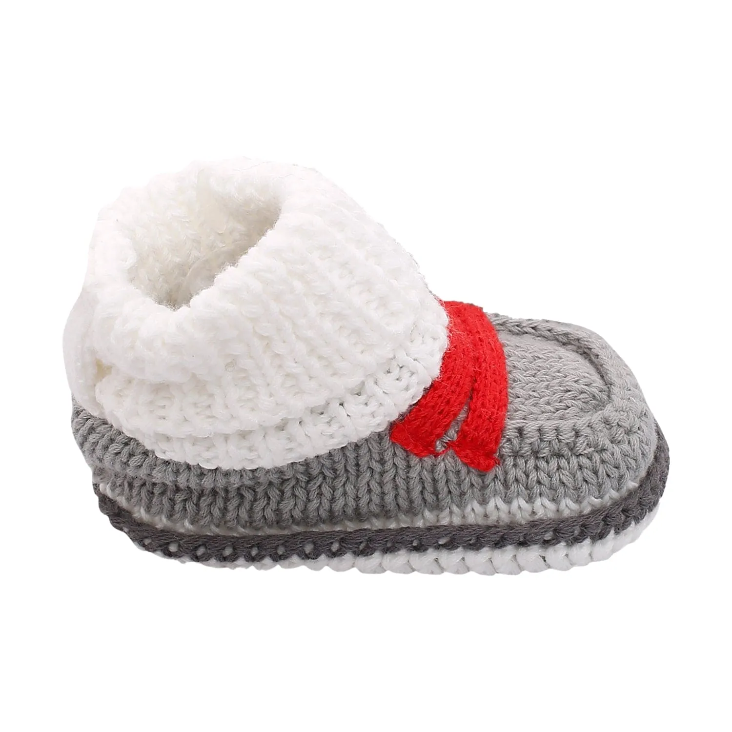Smart Grey And Red Socks Booties