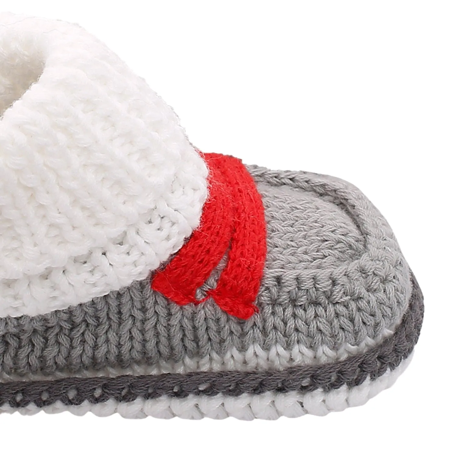 Smart Grey And Red Socks Booties