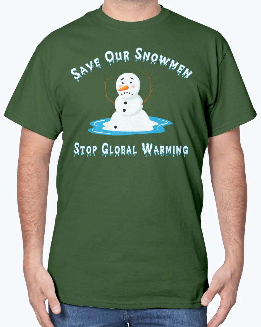 Snowmen Warm - Heavy Cotton T-Shirt (Mens)