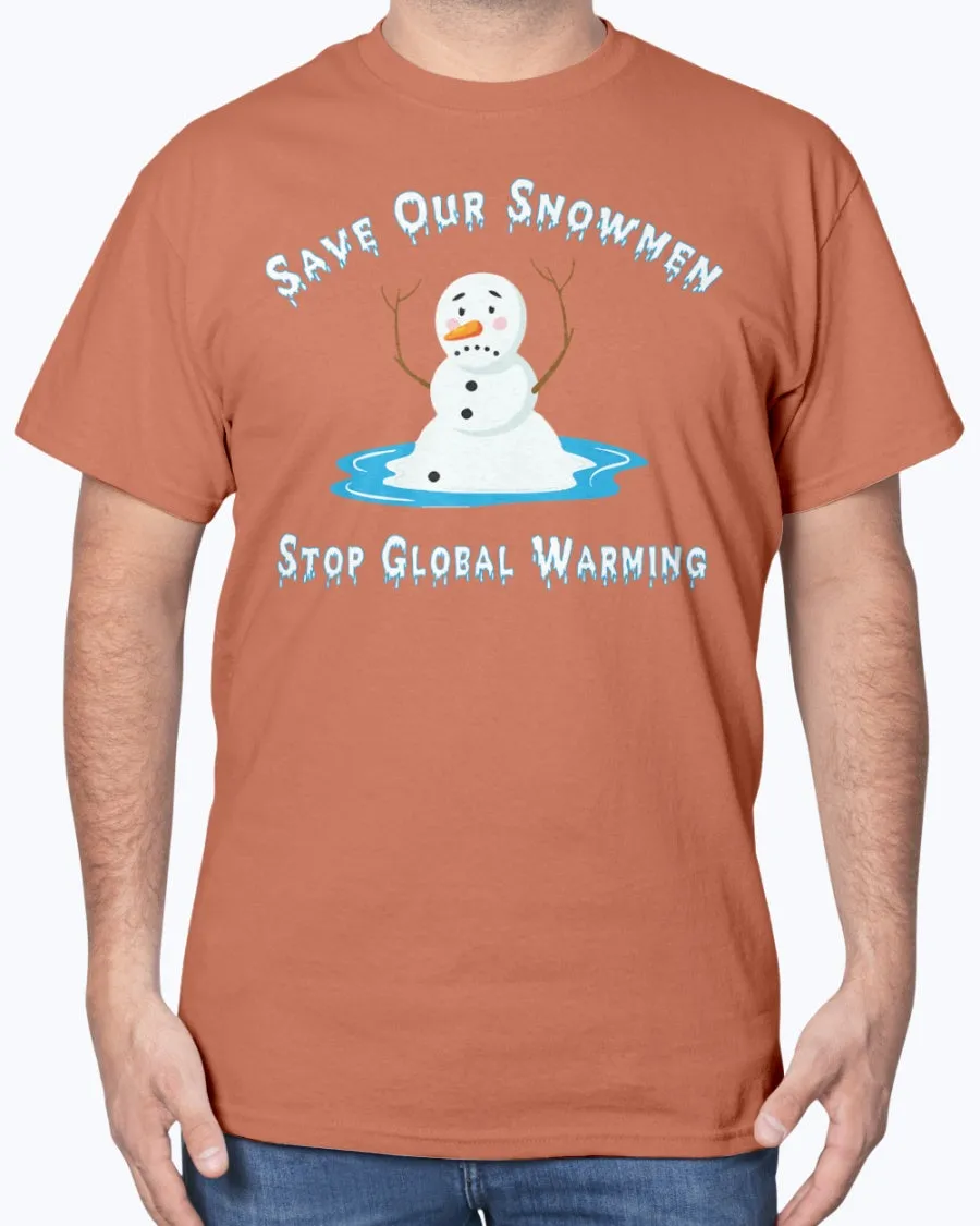 Snowmen Warm - Heavy Cotton T-Shirt (Mens)