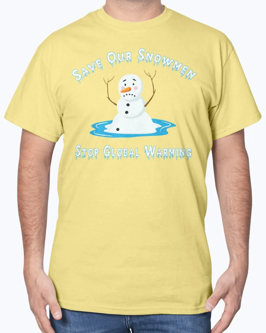 Snowmen Warm - Heavy Cotton T-Shirt (Mens)