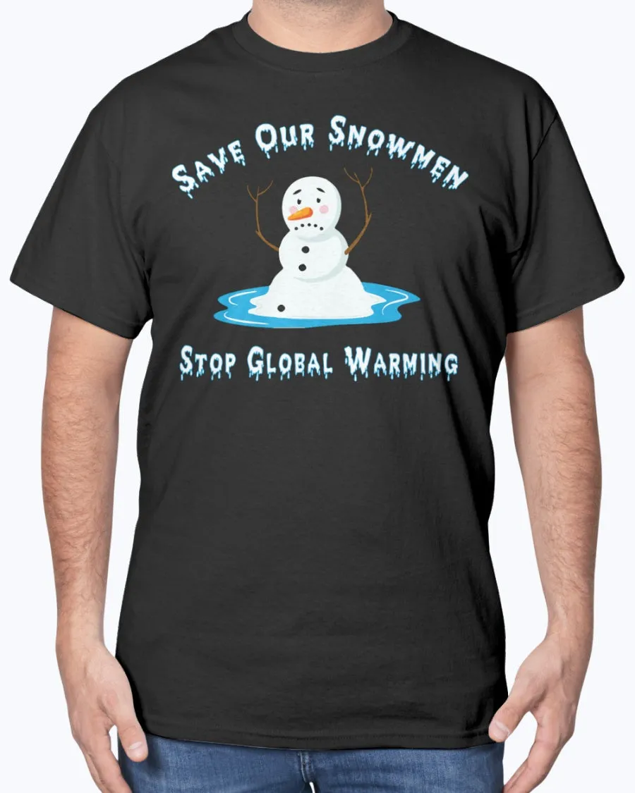 Snowmen Warm - Heavy Cotton T-Shirt (Mens)