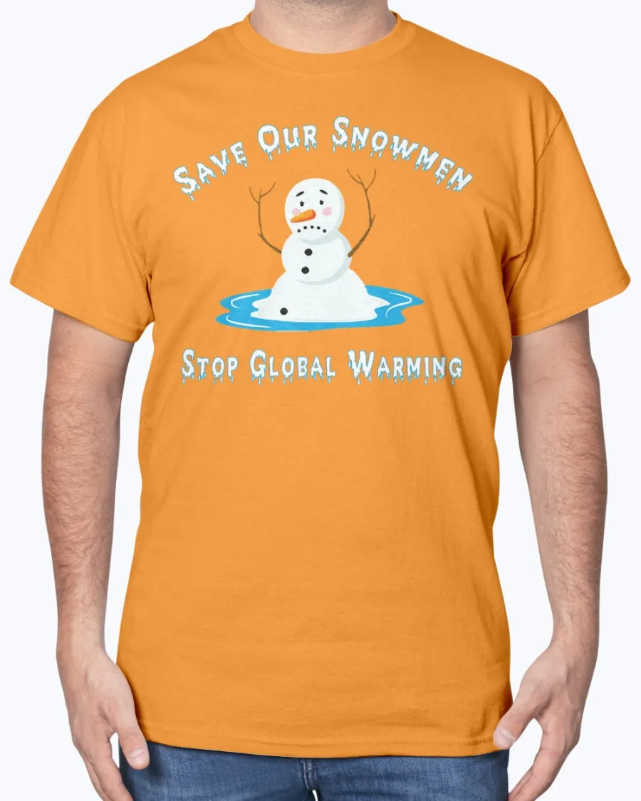 Snowmen Warm - Heavy Cotton T-Shirt (Mens)