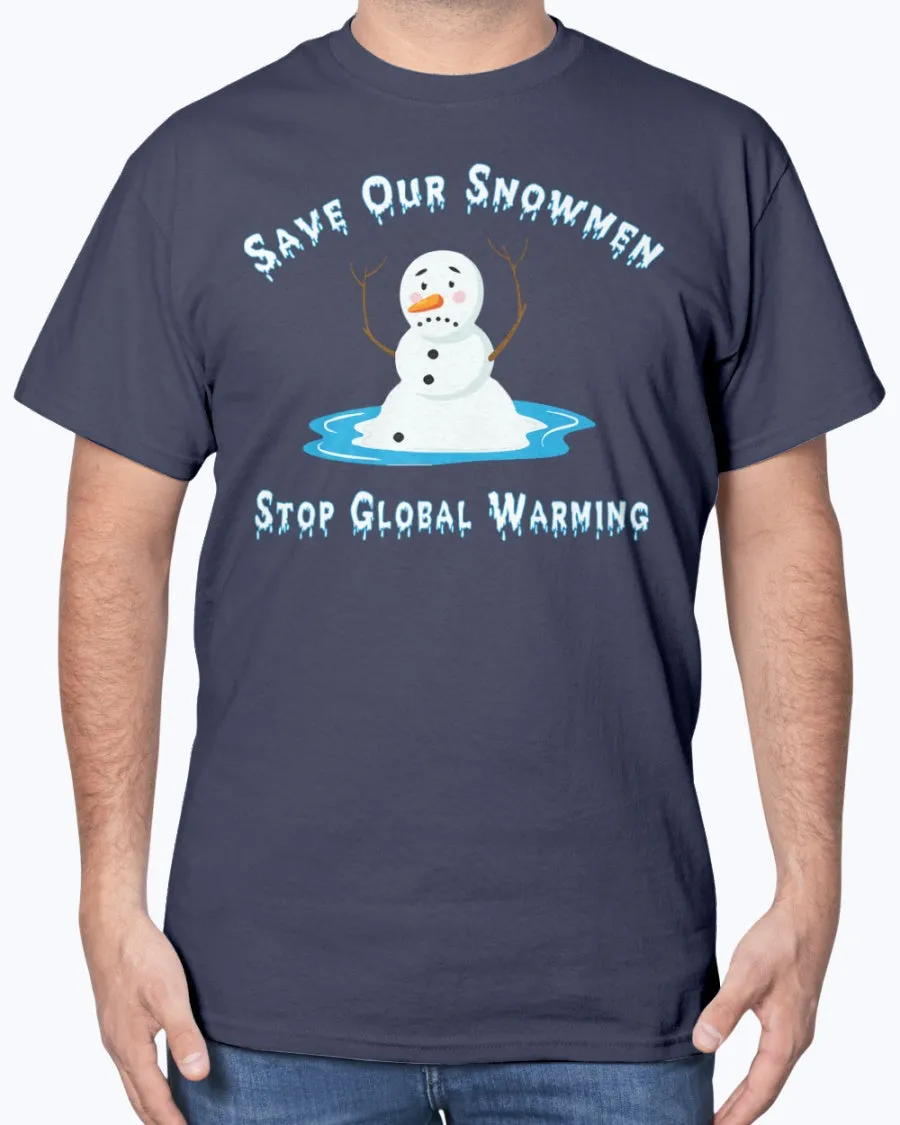Snowmen Warm - Heavy Cotton T-Shirt (Mens)