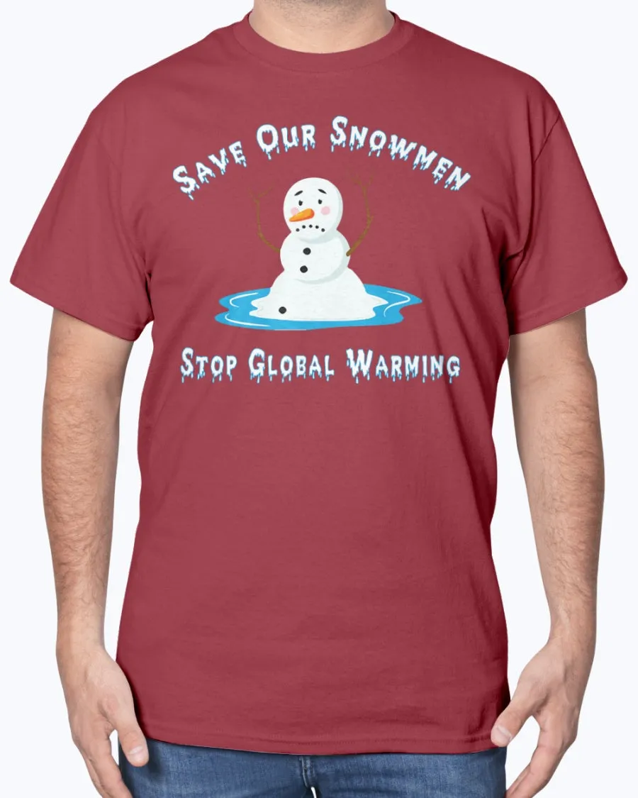 Snowmen Warm - Heavy Cotton T-Shirt (Mens)
