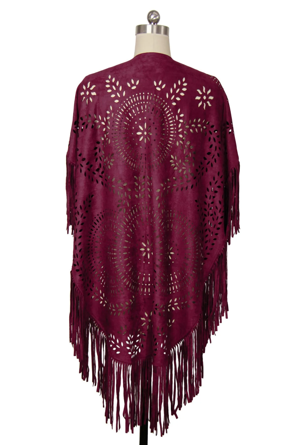 Suede Fringe Poncho