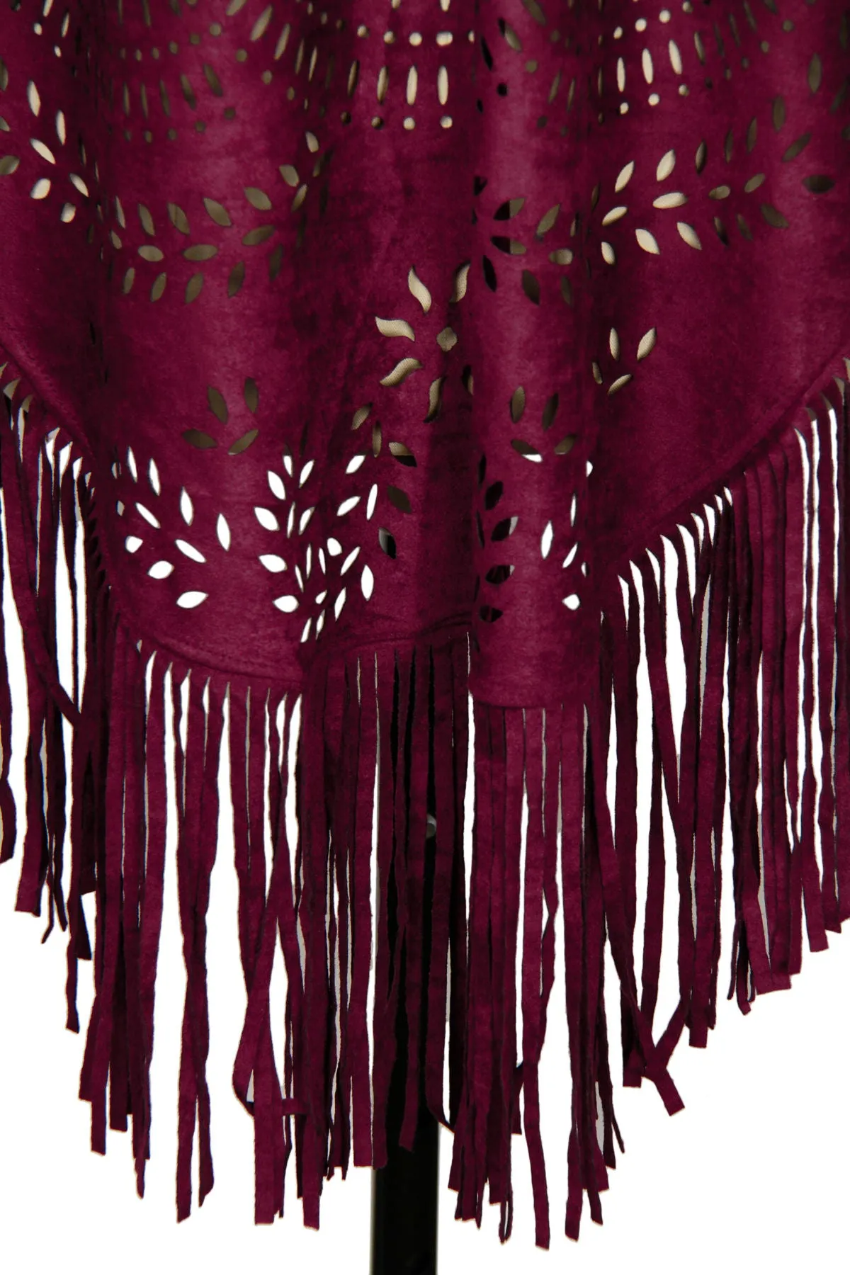 Suede Fringe Poncho