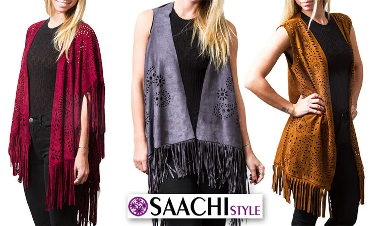 Suede Fringe Poncho