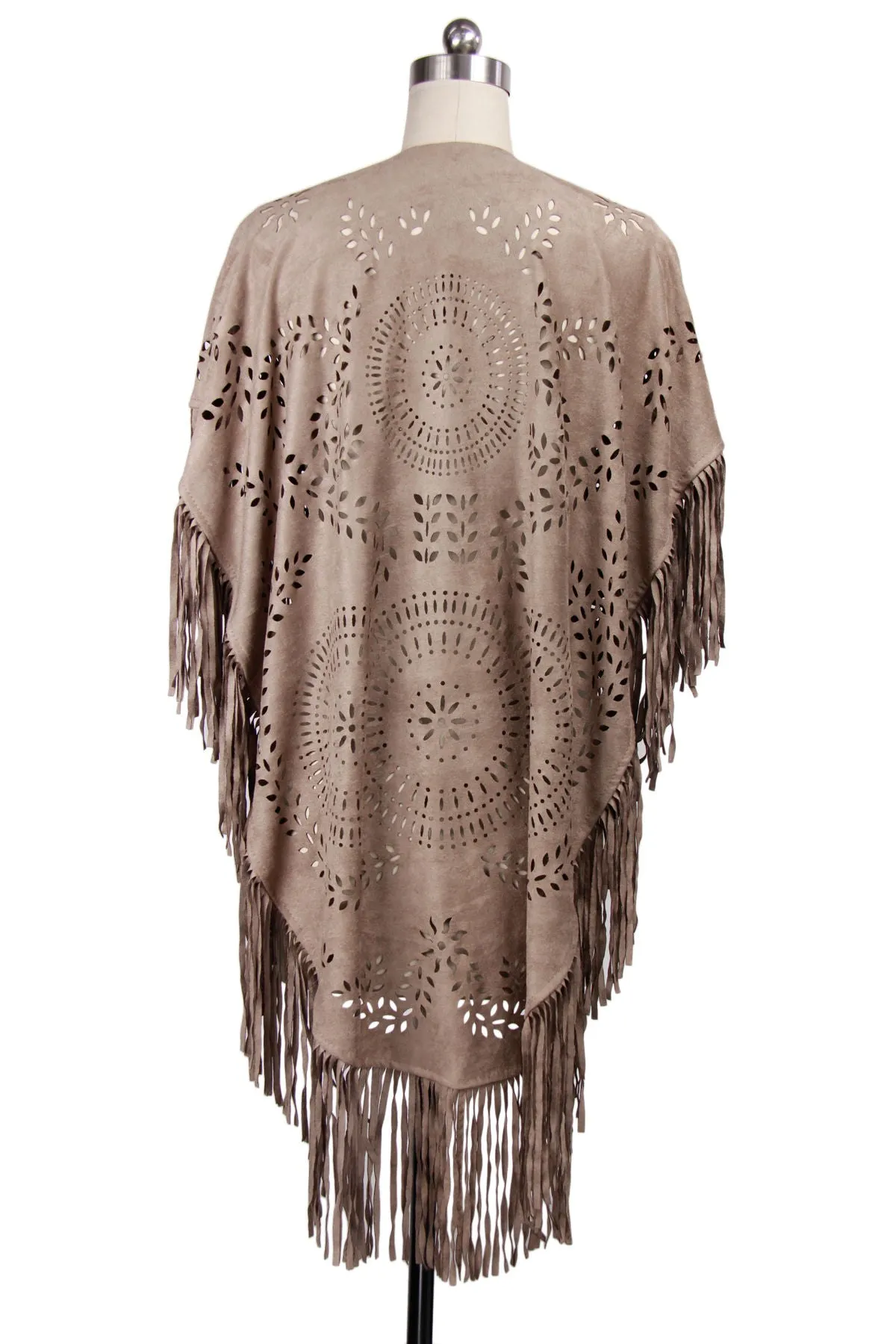 Suede Fringe Poncho