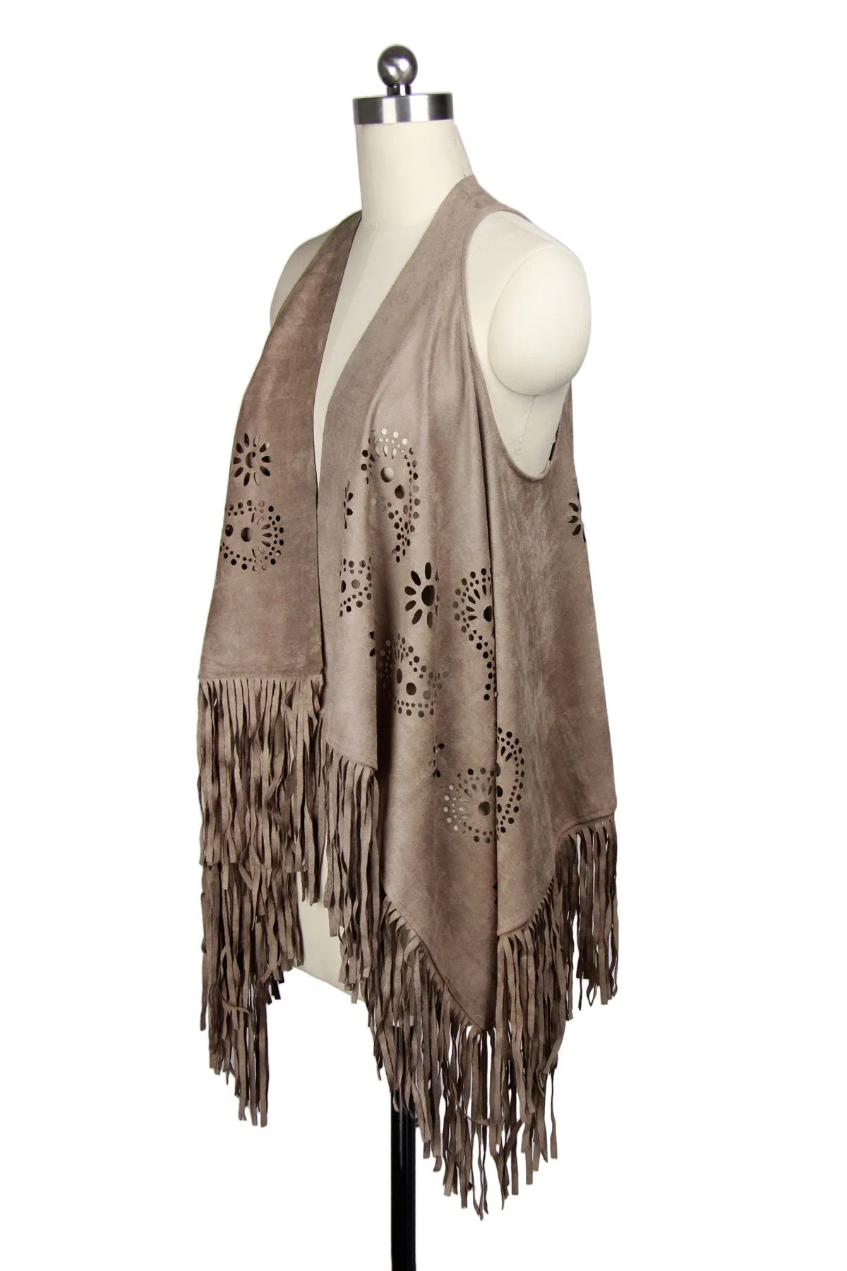 Suede High Low Vest