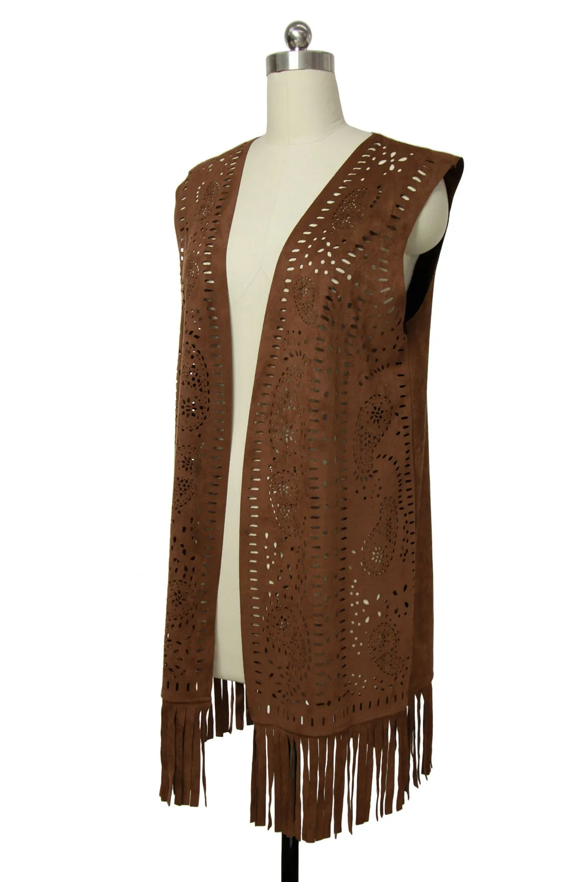 Suede Long Vest