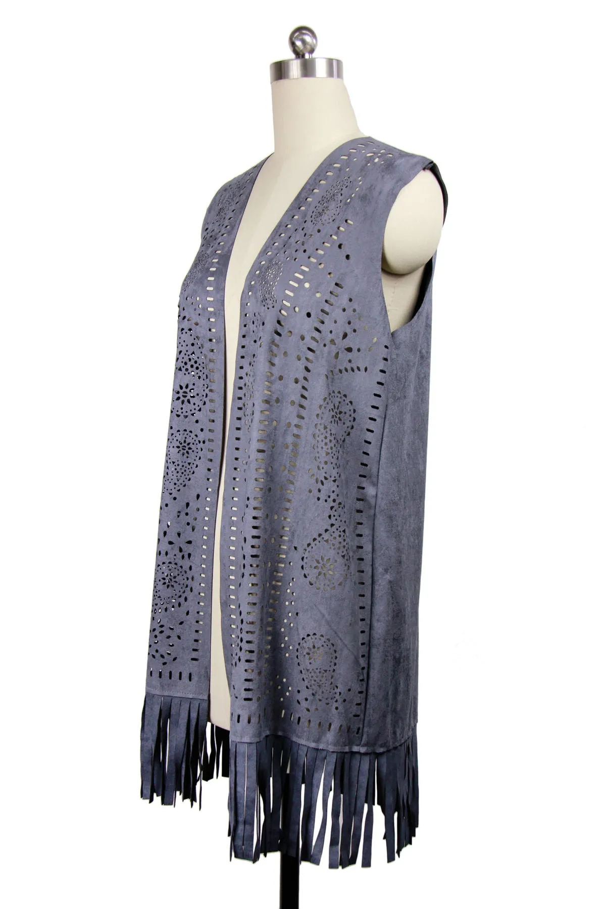 Suede Long Vest
