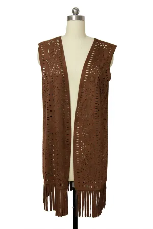 Suede Long Vest