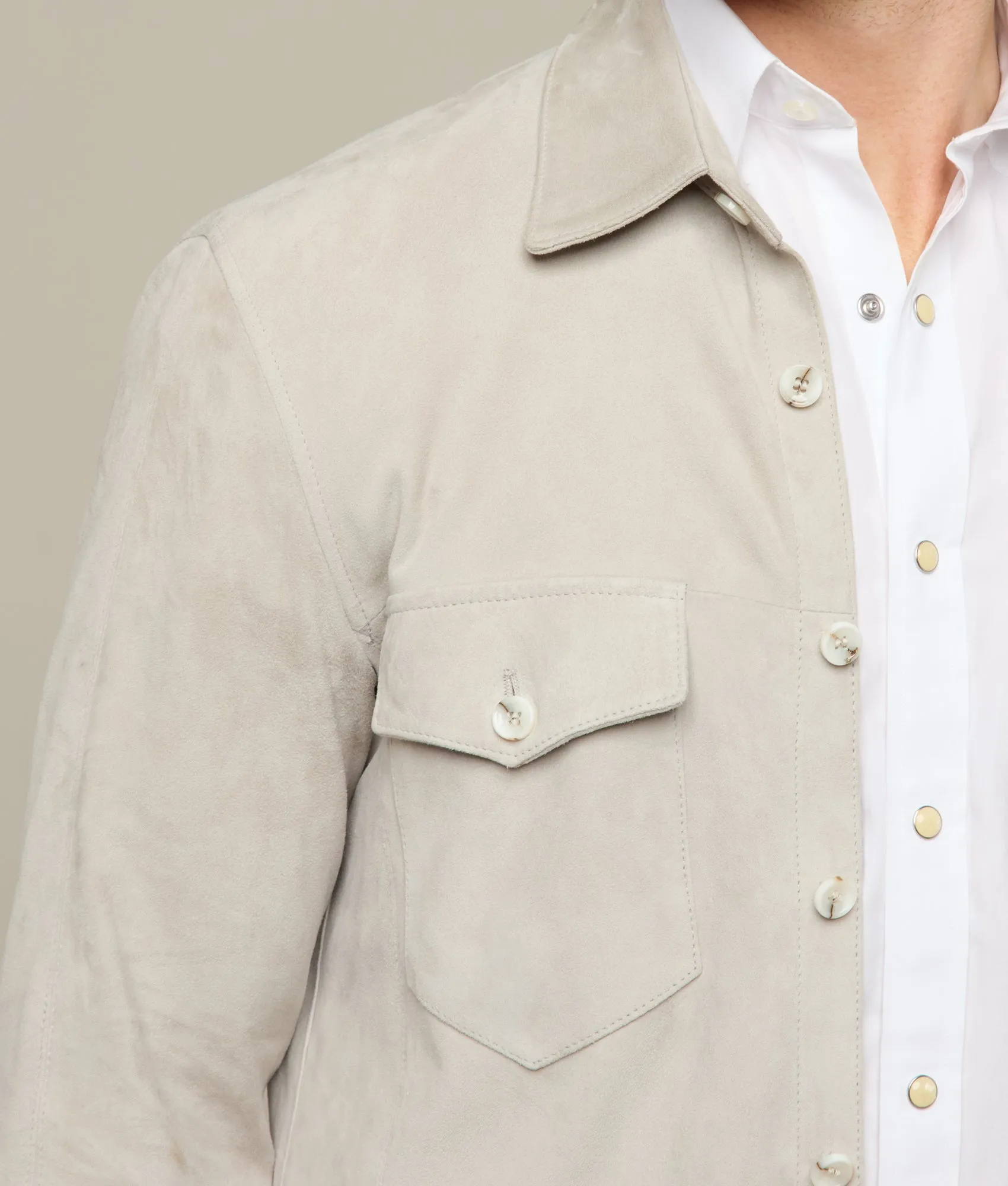 Suede Overshirt :: Grey