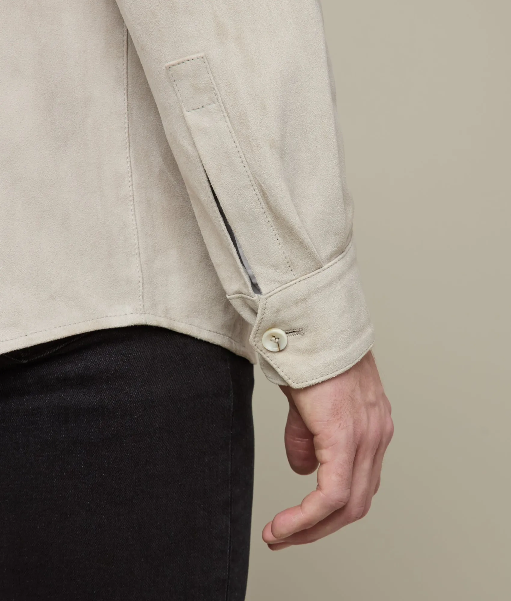 Suede Overshirt :: Grey