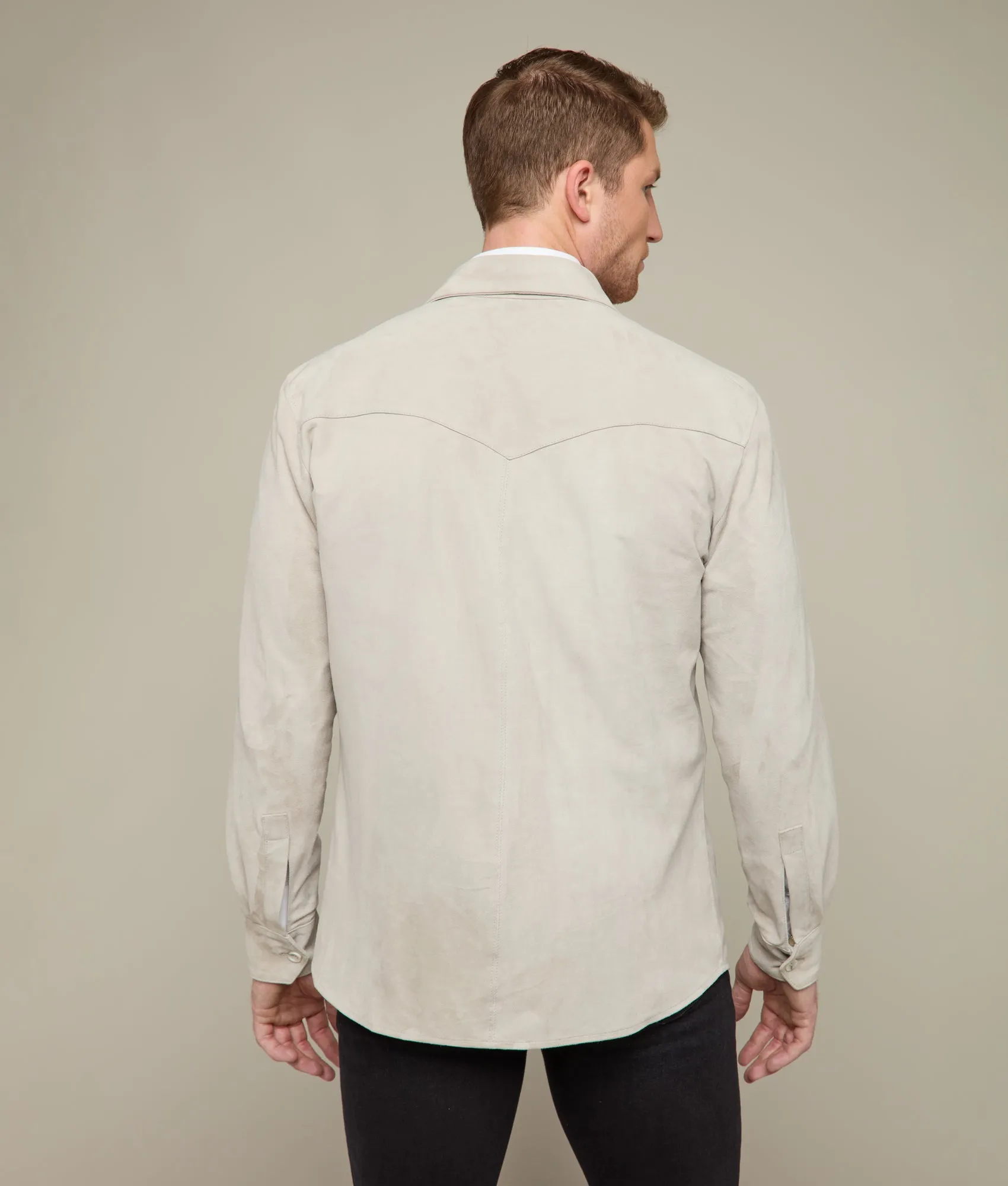 Suede Overshirt :: Grey