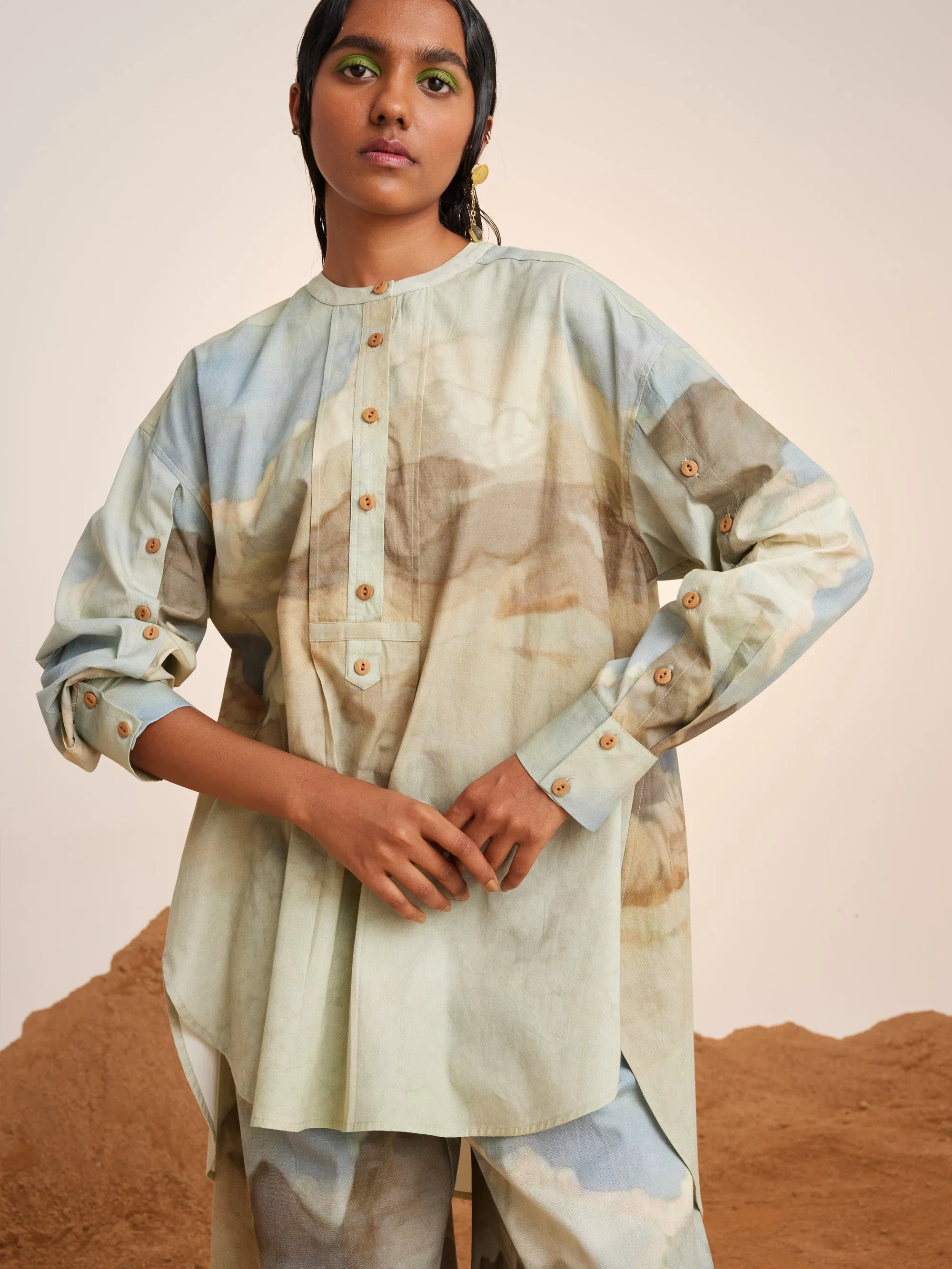 Summer Tunic Topstitched-Alpine-Cotton Ss25-Tst-Alp-Cord