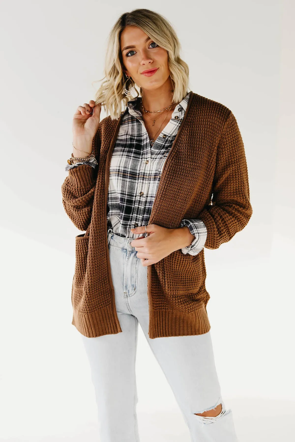 The Junie Waffle Cardigan