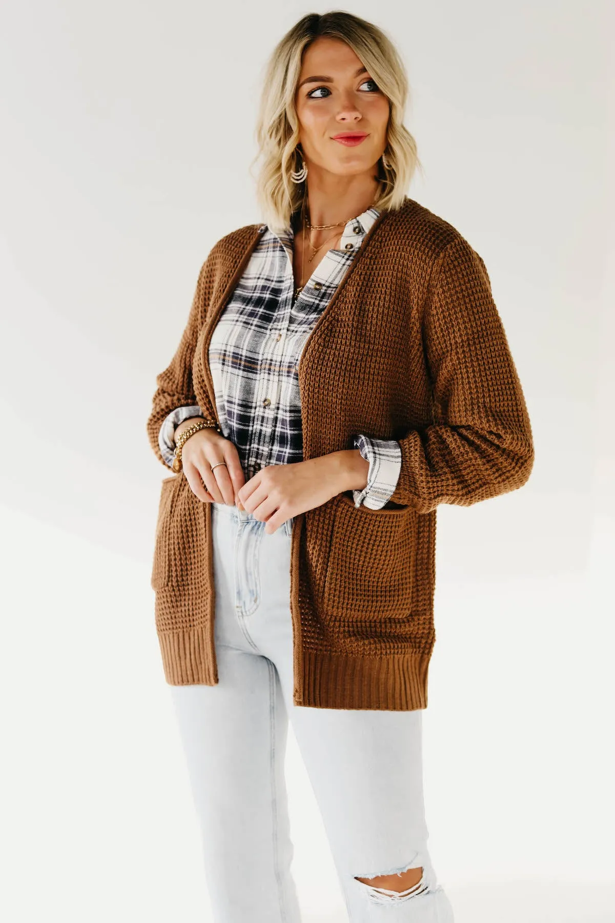 The Junie Waffle Cardigan