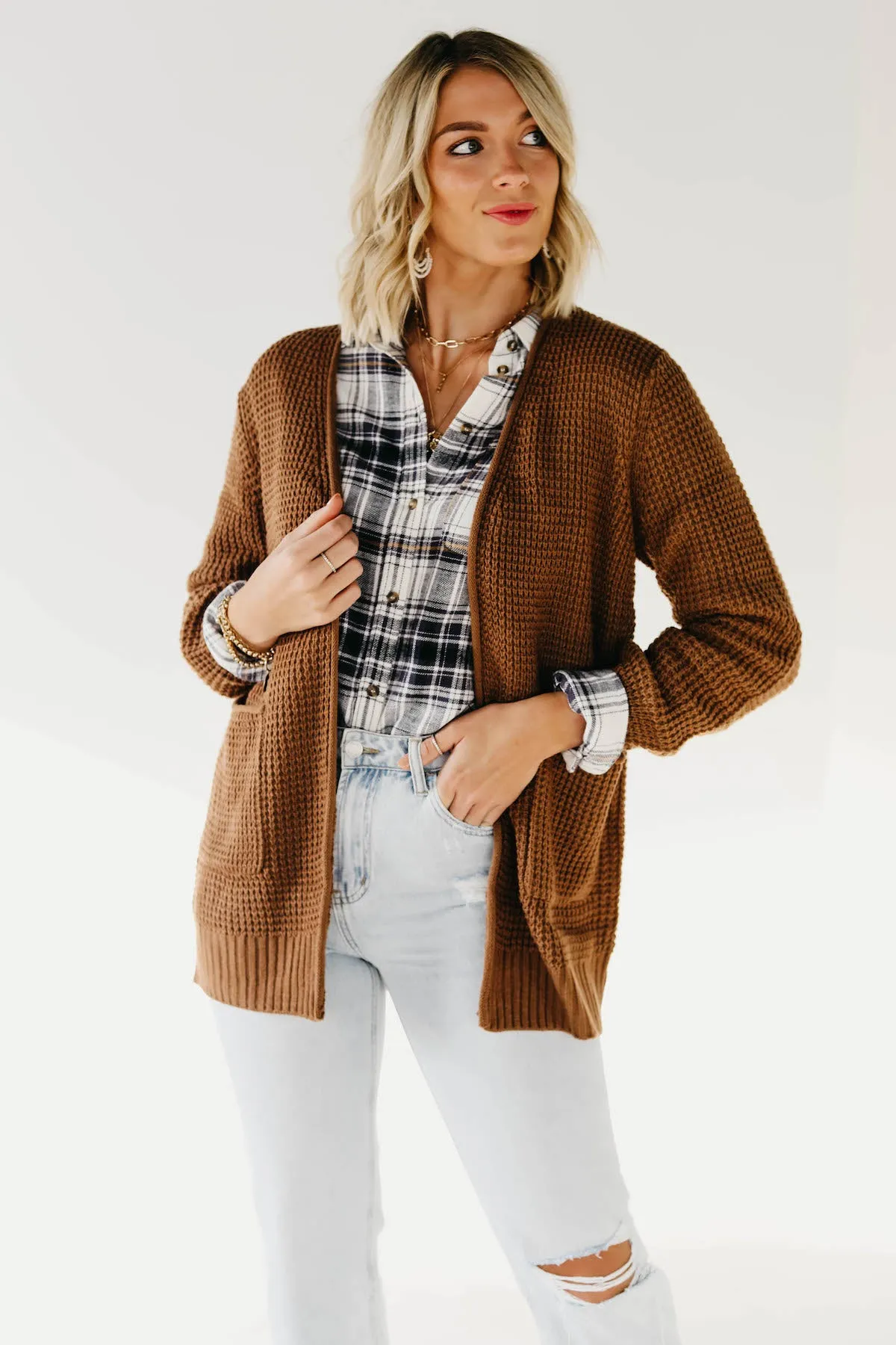 The Junie Waffle Cardigan