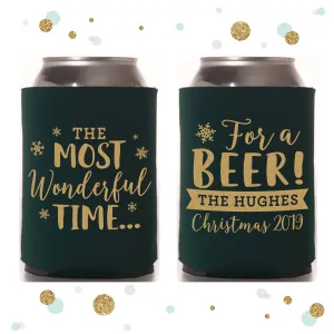 The Most Wonderful Time For A Beer - Holiday Can Cooler #5R