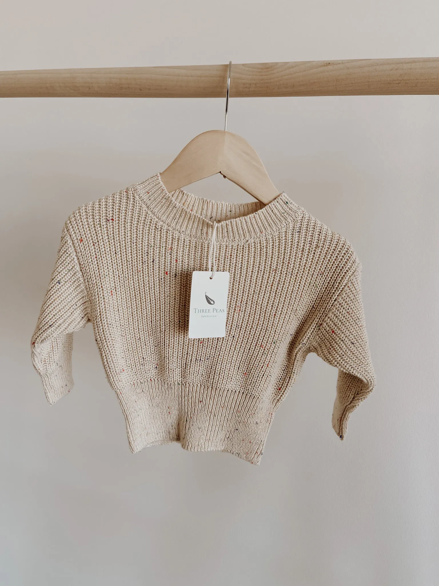 Three Peas Fleck Knit Sweater | Warm Sand