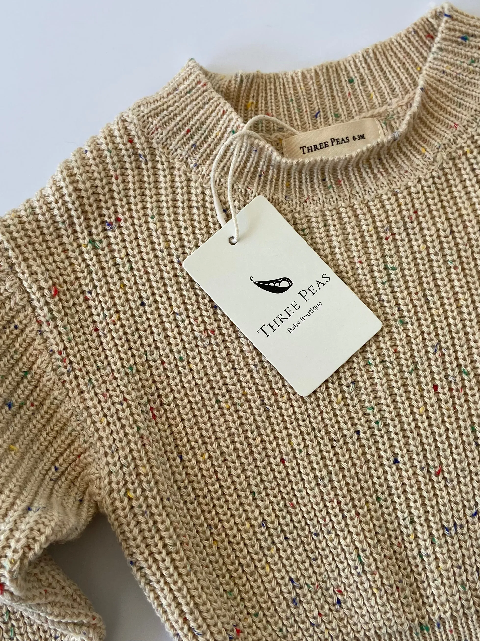 Three Peas Fleck Knit Sweater | Warm Sand