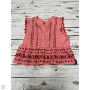 Top Sleeveless By Loft In Coral, Size: L