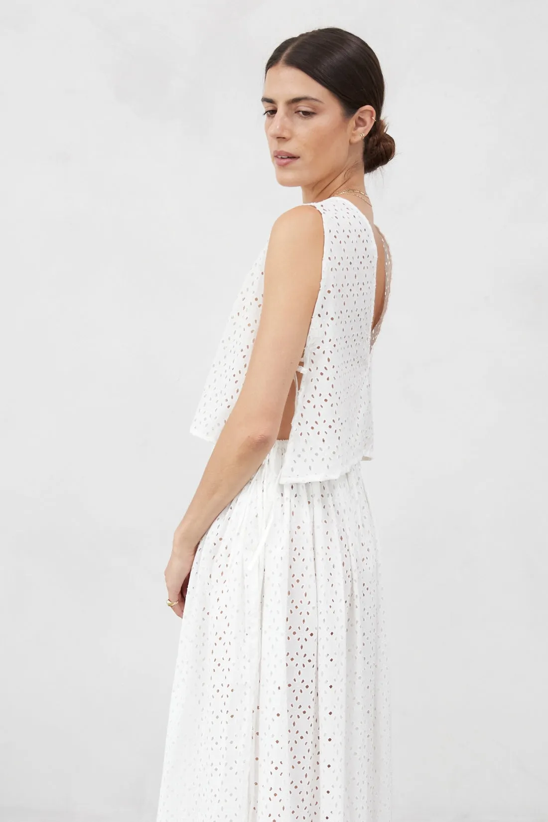 Tulum Anglaise Top White