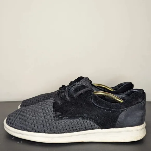 UGG Men’s Hepner Woven Black Sneakers in Full Grain Leather &amp; Suede