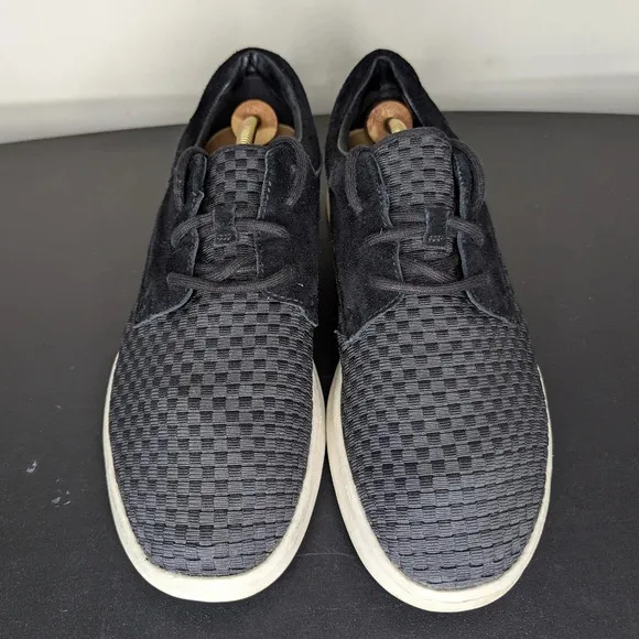 UGG Men’s Hepner Woven Black Sneakers in Full Grain Leather &amp; Suede