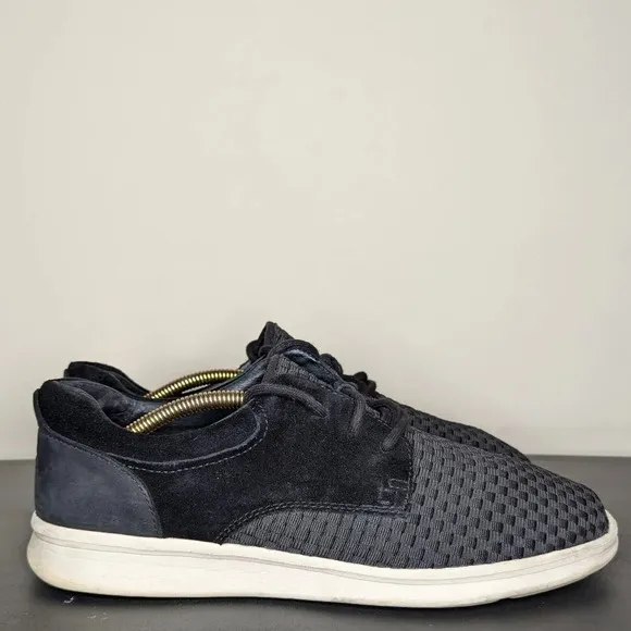 UGG Men’s Hepner Woven Black Sneakers in Full Grain Leather &amp; Suede