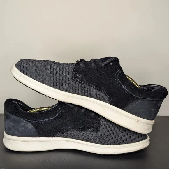 UGG Men’s Hepner Woven Black Sneakers in Full Grain Leather &amp; Suede